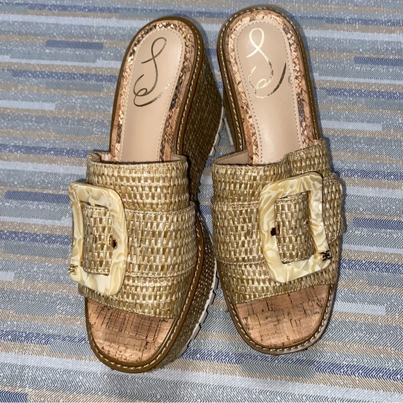 Sam Edelman Wicket Stitched Wedge Sandals Size 8 - Picture 7 of 7